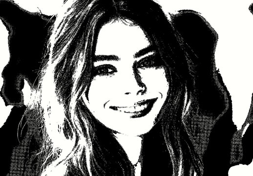 White And Black Noir Comic Photo Effect