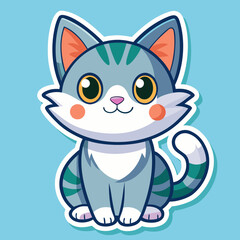 Obraz premium Cute cat sticker