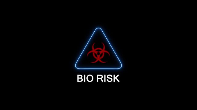 Biohazard bio risk Neon Sign Cyber Security Threat Warning Symbol
