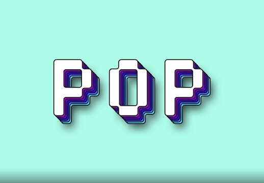 Bright Colourful Stacked Text Effect Layered Pixel Font