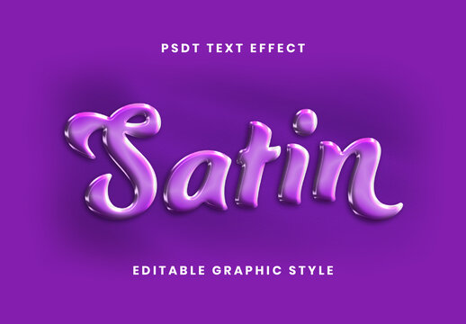Purple Silk Satin Draped Text Effect Glossy Font