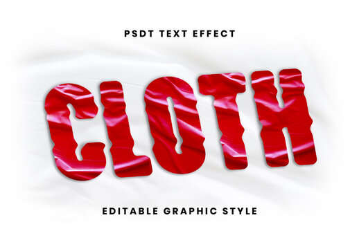 Red Fabric Fold Wrinkle Text Effect Silky Fabric Font