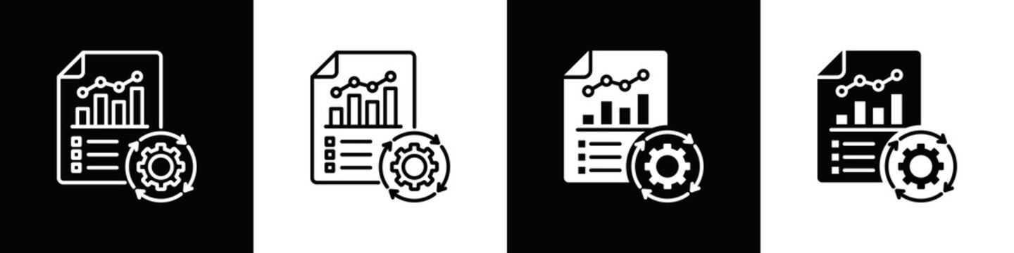 Bpm Lifecycle Icon With Variatif Black White Minimal Style