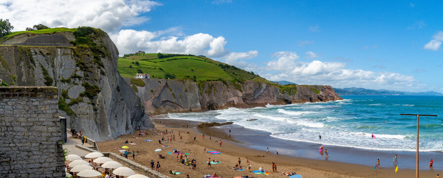 Zumaia Guipuzcua panoramica playa