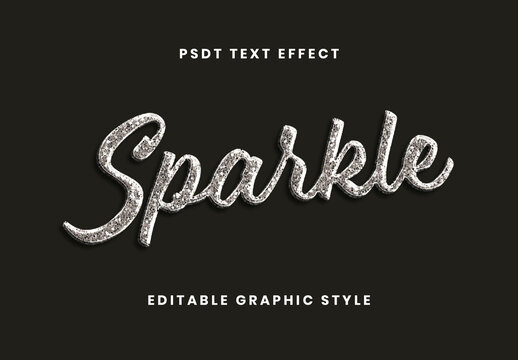 Sparkle Silver Glitter Text Effect