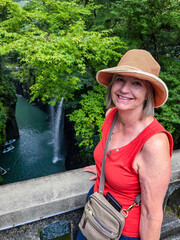 Tourist at Takachiho Gorge, Japan