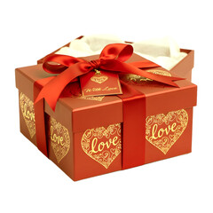 Elegant love gift box with bow