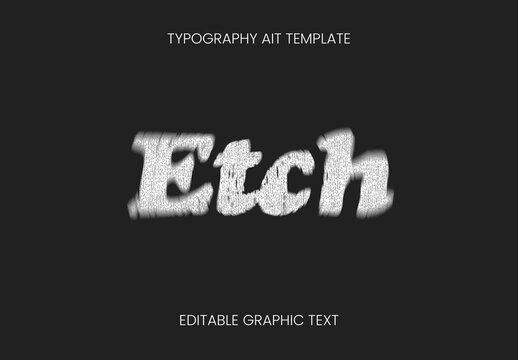 White Deep Engraved Scratch Text Effect Etched Distorted Font