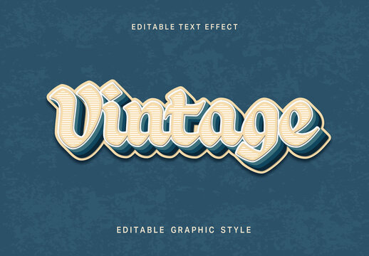 Beige Old School Text Effect 3D Striped Script Font