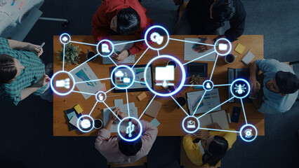 Concept of managing online folders with digital file organization, cloud storage, and secure sharing. Online folders improve workflow, online folders ensure access control. Entice