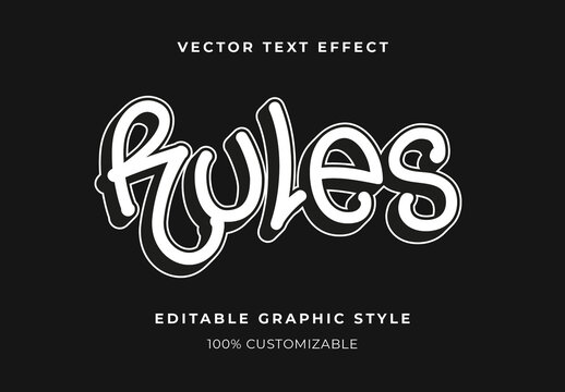 White Graffiti Tag Text Effect Street Urban Font