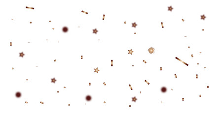 Golden Confetti and Star Burst Celebration Decoration for Party, Holiday, or Victory Theme.