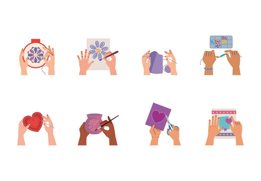 Colorful Crafting Arts llustration Set