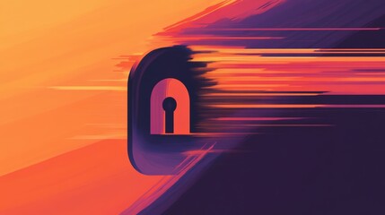 A digital lock with multiple encryption layers hovering in cyberspace.