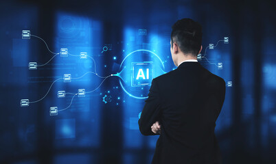 An AI-powered system for automating data workflows. The central intelligence processes and distributes information, managing complex data pipelines as shown by the surrounding code. Fermion