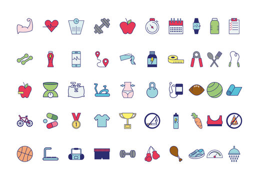 Colorful Fitness Sport Items Set