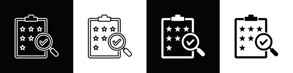 Evaluation Icon With Variatif Black White Minimal Style