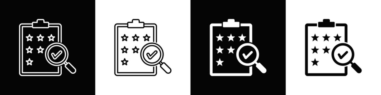 Evaluation Icon With Variatif Black White Minimal Style