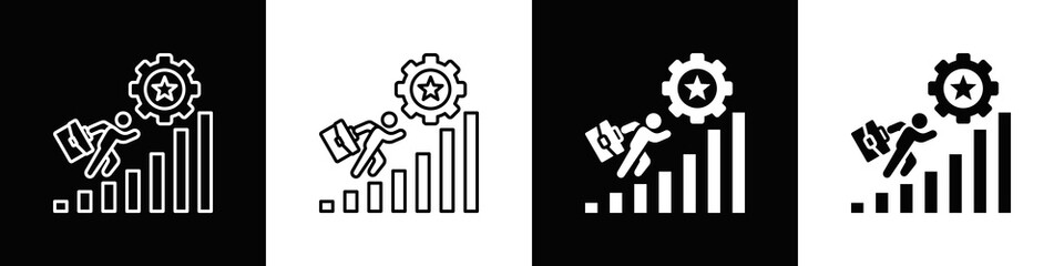 Obraz premium Success Icon With Variatif Black White Minimal Style