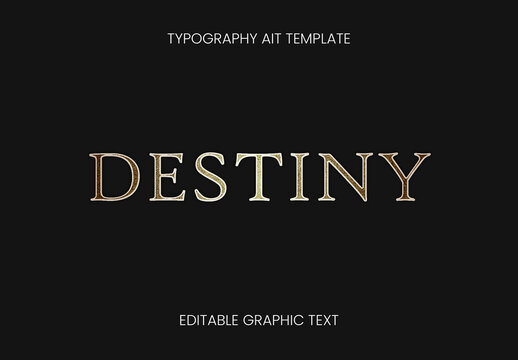 Gold Cinematic Title Text Effect Luxury Vintage Font