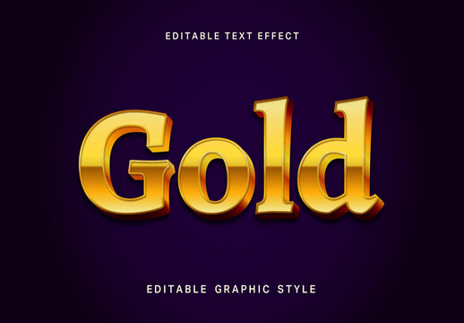 Yellow 80s Gold Shiny Text Effect Luxury 3D Bold Font