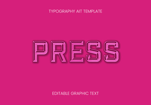 Pink 3D Embossed Text Effect Chiseled Bold Font