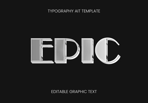 Silver Cinematic Title Text Effect Beveled Metal Font