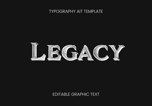Silver Cinematic Title Text Effect Engraved Classic Font