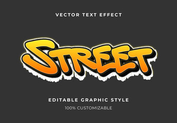 Yellow Graffiti Tag Text Effect 3D Gradient Street Font