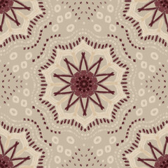 Classic Decorative Geometric Seamless Pattern with Ornamental Motifs