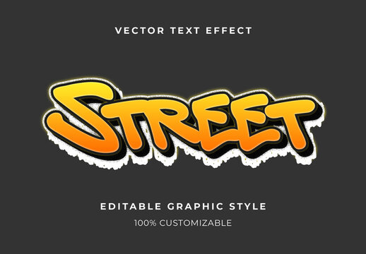 Yellow Graffiti Tag Text Effect 3D Gradient Street Font