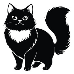 Obraz premium persian cat line art silhouette vector illustration
