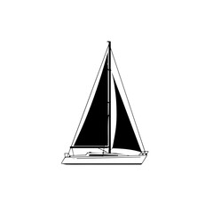 Sailboat with fully extended sails