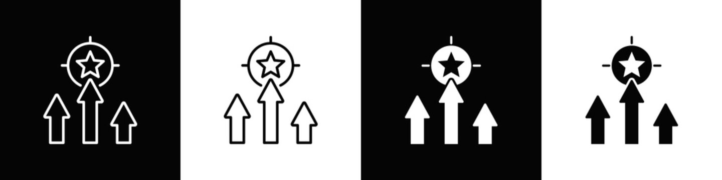 Competitive Advantage Icon With Variatif Black White Minimal Style