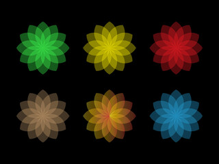 Set of flowers, set of abstract flower icons