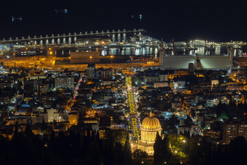  evening view from above Haifa on Christmas Eve