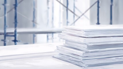 Obraz premium Watercolor Construction Gypsum Boards Evoke Modern Minimalist Building Design Texture