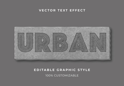 Dark Gray Engraved Concrete Text Effect Urban Stone Bold Font