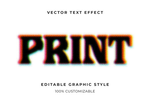 Colorful Offset Text Effect Halftone Vintage Bold Font
