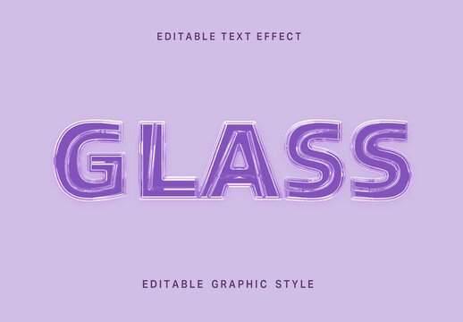 Purple Glass Text Effect Shine Outline Bold Font