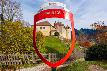 Grand Tour of Switzerland Castle of Gruyeres. Gruyeres, Canton of Fribourg, Switzerland.