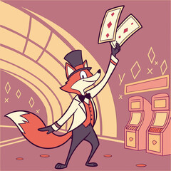 Gambler Fox Card Dealer