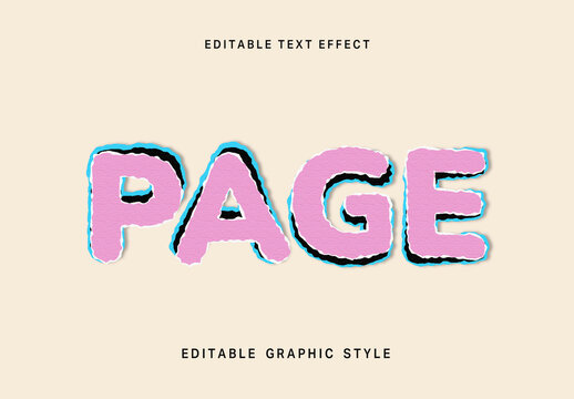 Pink Cut Out Paper Text Effect Layered Page Handmade Font