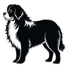 newfoundland line art silhouette vector illustration