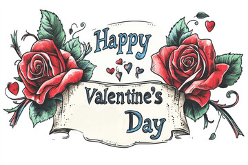 "Happy Valentine's Day" in tattoo-inspired typography 