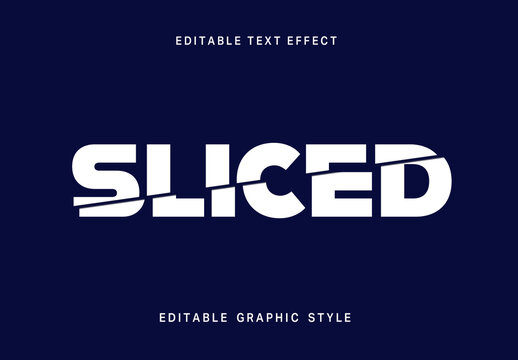 White Sliced Text Effect Diagonal Cut Bold Font