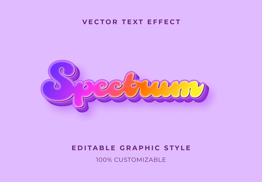 Rainbow Bright Colourful Stacked Text Effect 3D Gradient Script Font