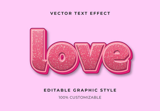 Pink Bold Retro Sparkle Glitter Text Effect 3D Embossed Bubble Font