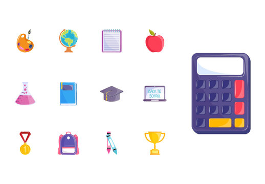 Colorful Back to School Illustration Set