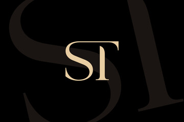 ST or TS letter logo icon design. Classic style luxury initials monogram.